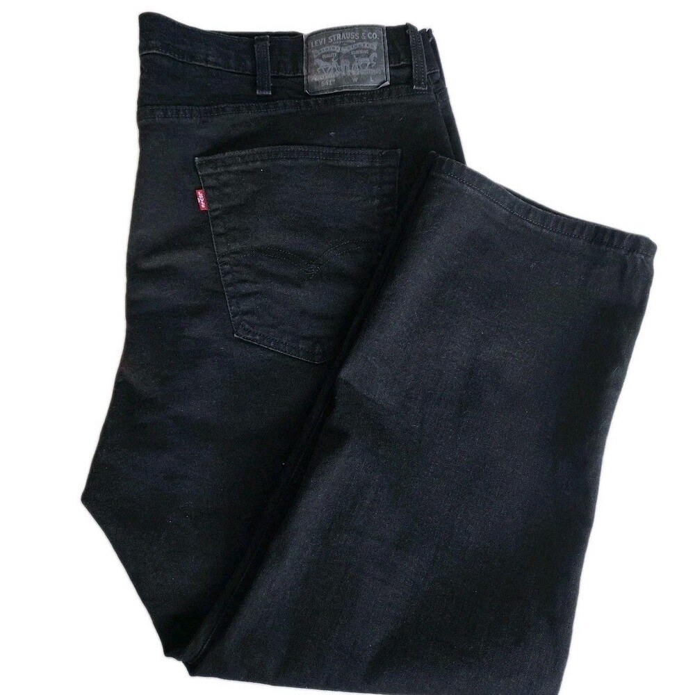 Levi's 541 Athletic Taper Jeans Mens 44x28 Black Stretch Denim 18757-0105
